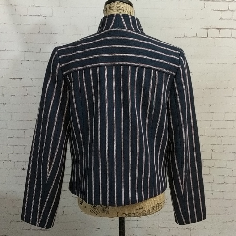 BANANA REPUBLIC Striped Tailored Crop Jacket - Picture 6 of 8